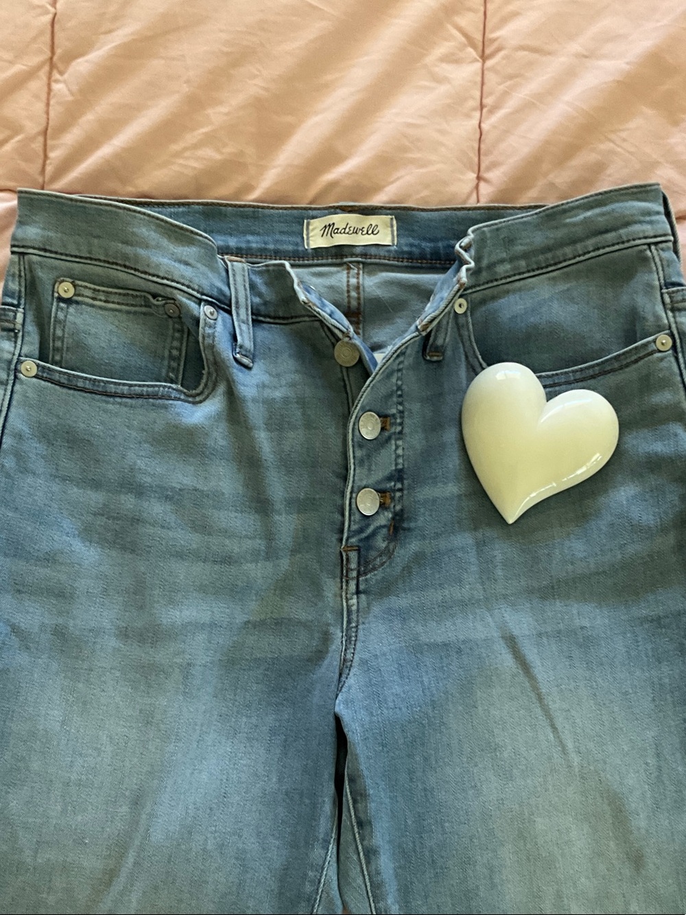 Madewell Women's Light Blue High-Rise Button-Fly Denim